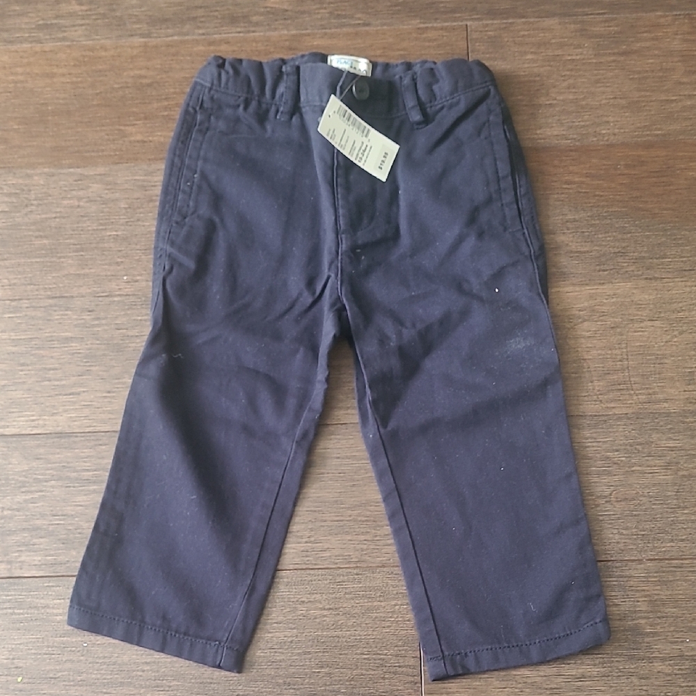 Children's Place Navy Kids Casual Pants - Adjustable Waist, Size 18-24M